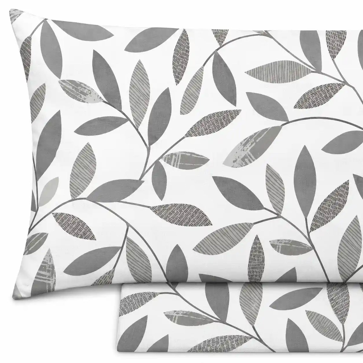 Completo lenzuola in Puro Cotone Matrimoniale - M182 (Grigio)