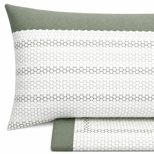 Completo lenzuola in Puro Cotone Matrimoniale - M171 (Verde)