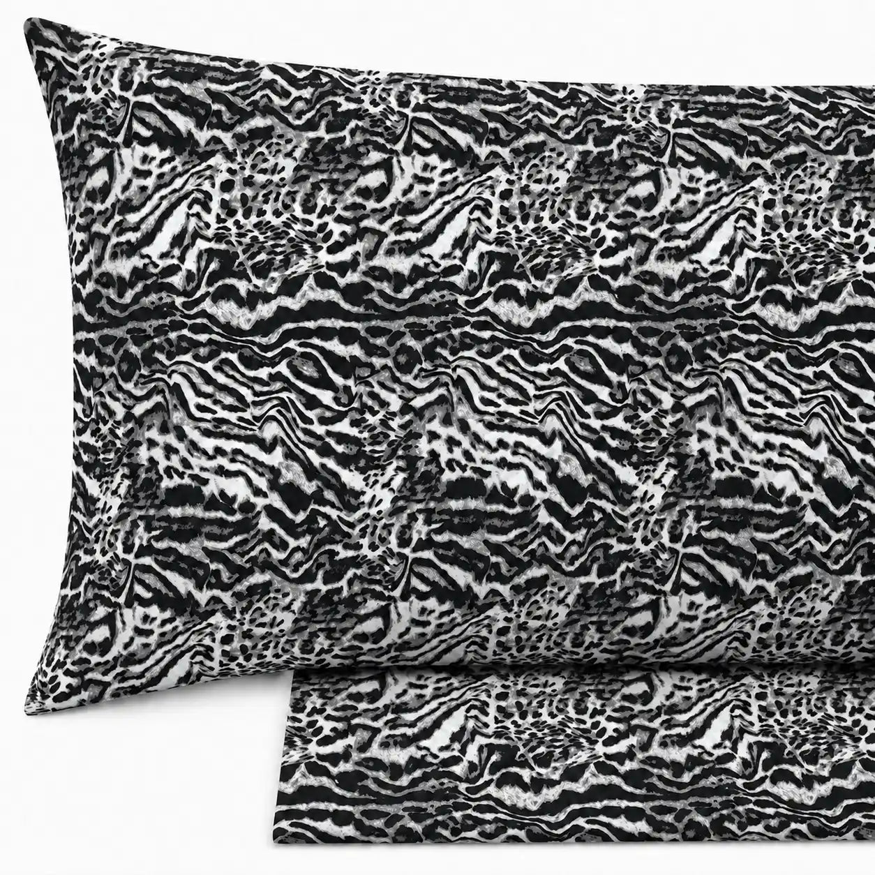Completo lenzuola in Puro Cotone Matrimoniale - Animalier (Grigio)