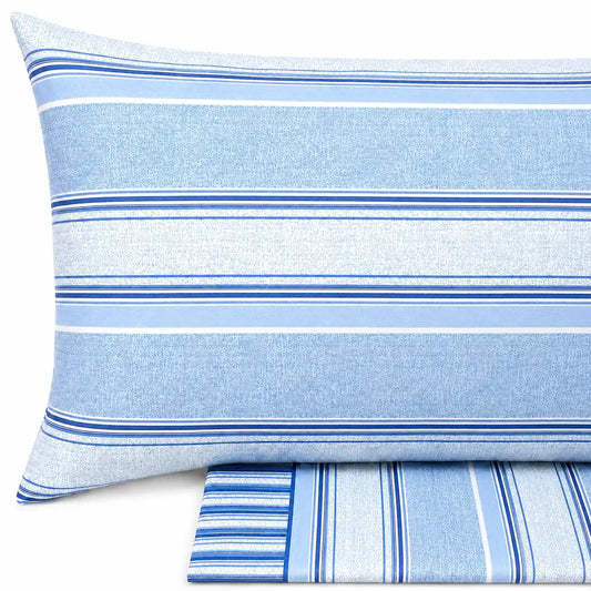 Completo lenzuola in Puro Cotone Singolo - M175 (Azzurro)