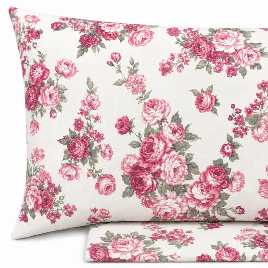 Completo lenzuola in Puro Cotone Matrimoniale - M170 (Rosa)