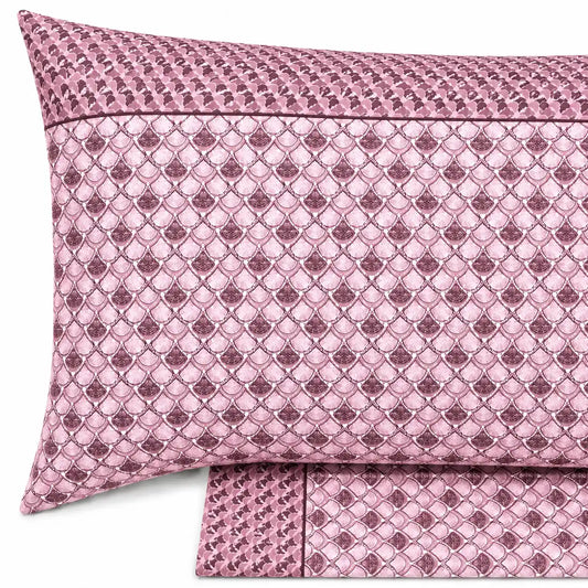 Completo lenzuola in Puro Cotone dimensioni varie - M153 (Rosa)