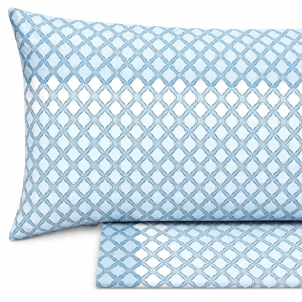 Completo lenzuola in Puro Cotone dimensioni varie - M172 (Celeste)