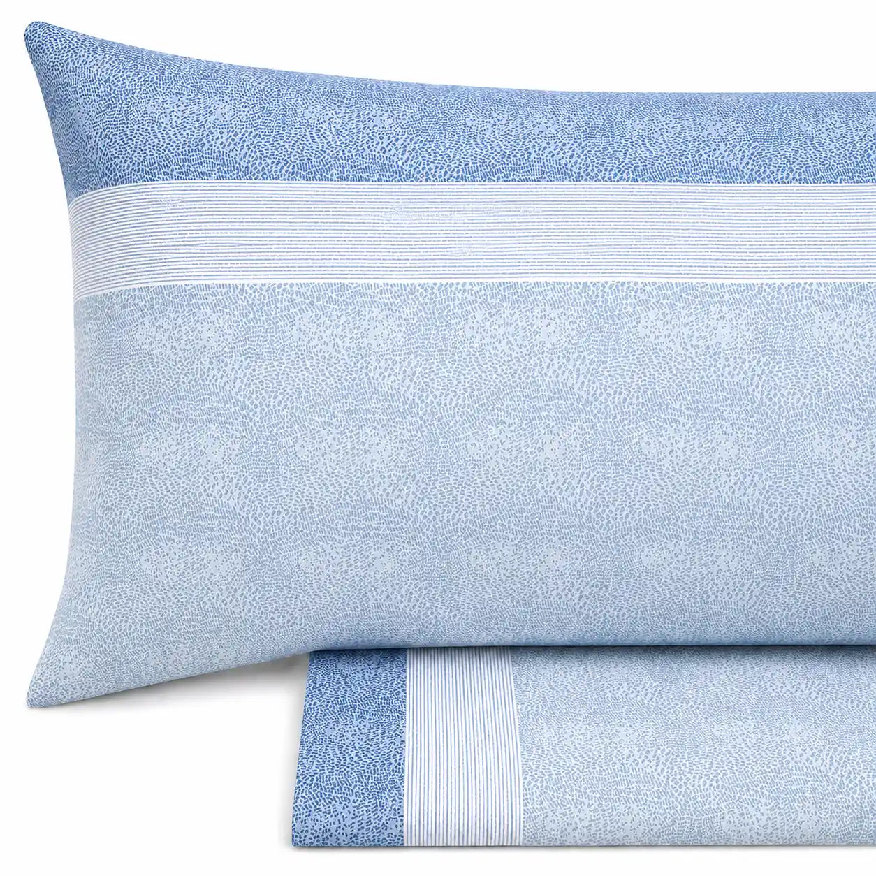 Completo lenzuola in Puro Cotone dimensioni varie - M176 (Azzurro)