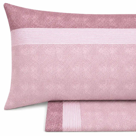 Completo lenzuola in Puro Cotone dimensioni varie - M176 (Rosa)