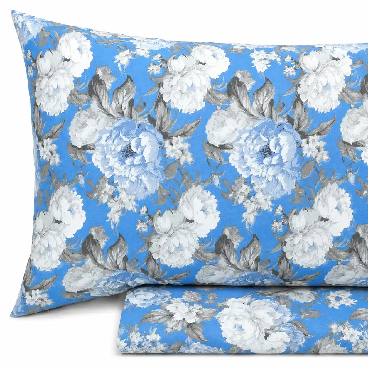Completo lenzuola in Puro Cotone Matrimoniale - M169 (Azzurro)