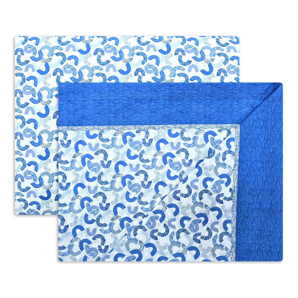 Completo lenzuola in Puro Cotone Matrimoniale - M167 (Azzurro)