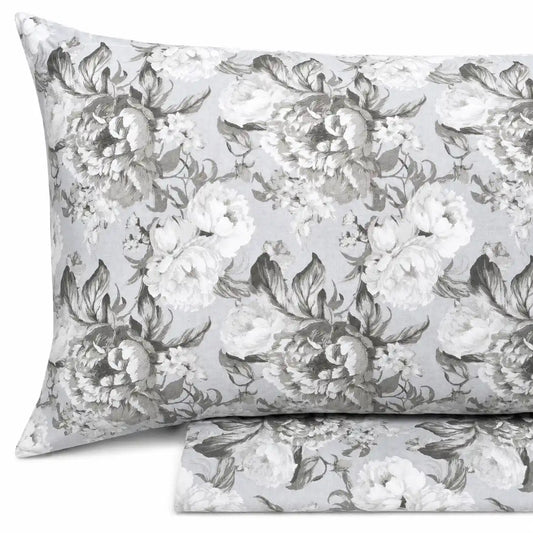 Completo lenzuola in Puro Cotone Matrimoniale - M169 (Grigio)