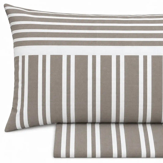 Completo lenzuola in Puro Cotone Singolo - M173 (Tortora)