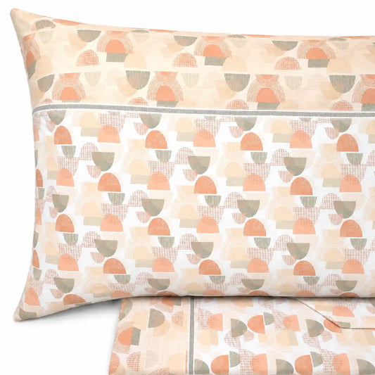 Completo lenzuola in Puro Cotone dimensioni varie - M168 (Salmone)