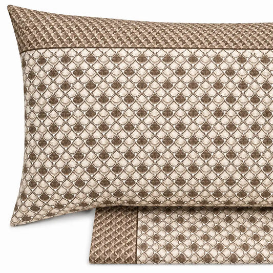Completo lenzuola in Puro Cotone dimensioni varie - M153 (Beige)