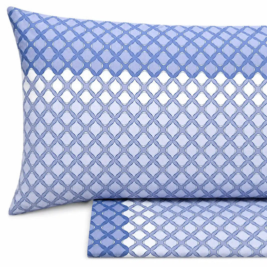 Completo lenzuola in Puro Cotone dimensioni varie - M172 (Azzurro)