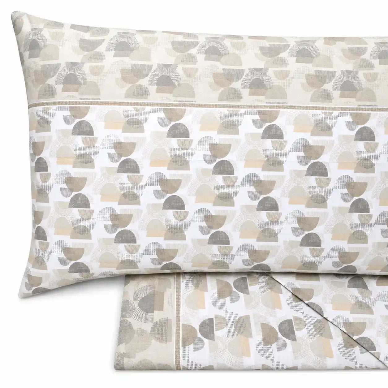Completo lenzuola in Puro Cotone dimensioni varie - M168 (Beige)