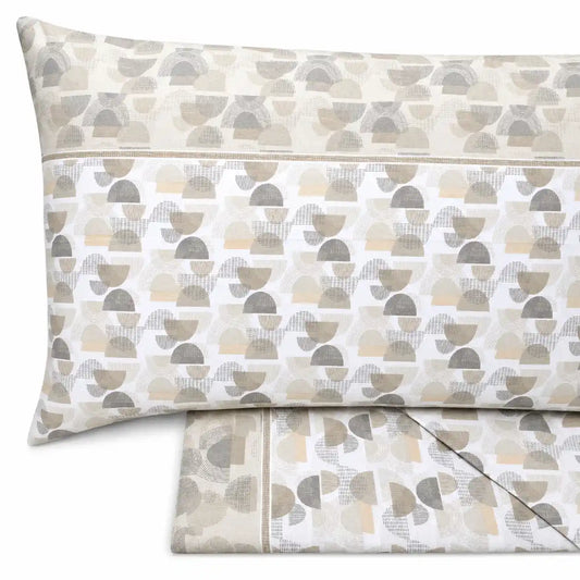 Completo lenzuola in Puro Cotone dimensioni varie - M168 (Beige)