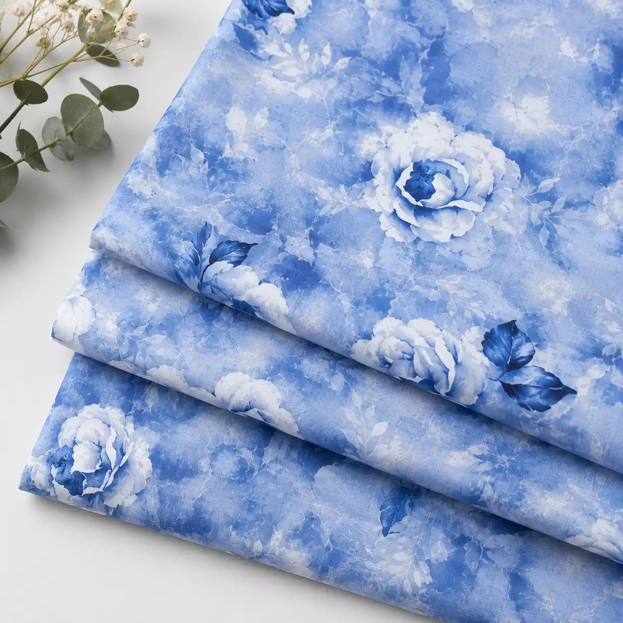 Completo lenzuola in Puro Cotone Matrimoniale - M179 (Azzurro)
