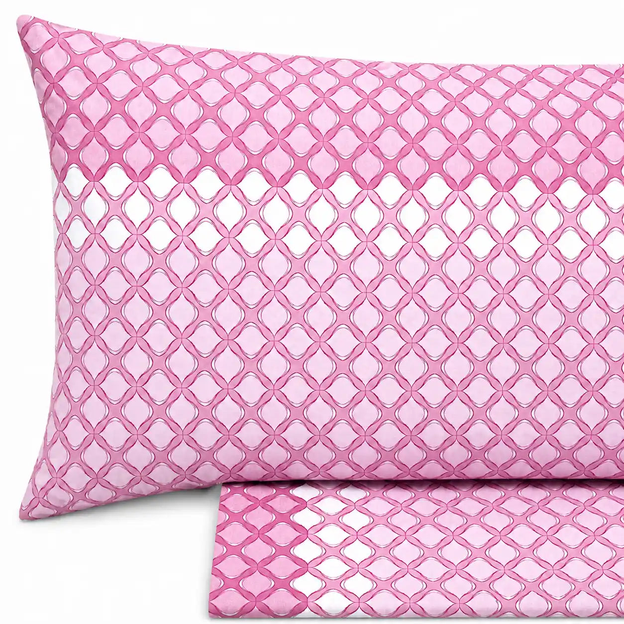 Completo lenzuola in Puro Cotone dimensioni varie - M172 (Rosa)
