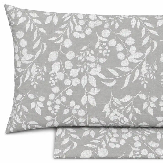 Completo lenzuola in Puro Cotone Matrimoniale - M181 (Grigio)