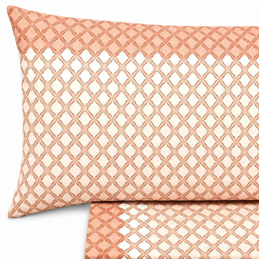 Completo lenzuola in Puro Cotone dimensioni varie - M172 (Salmone)