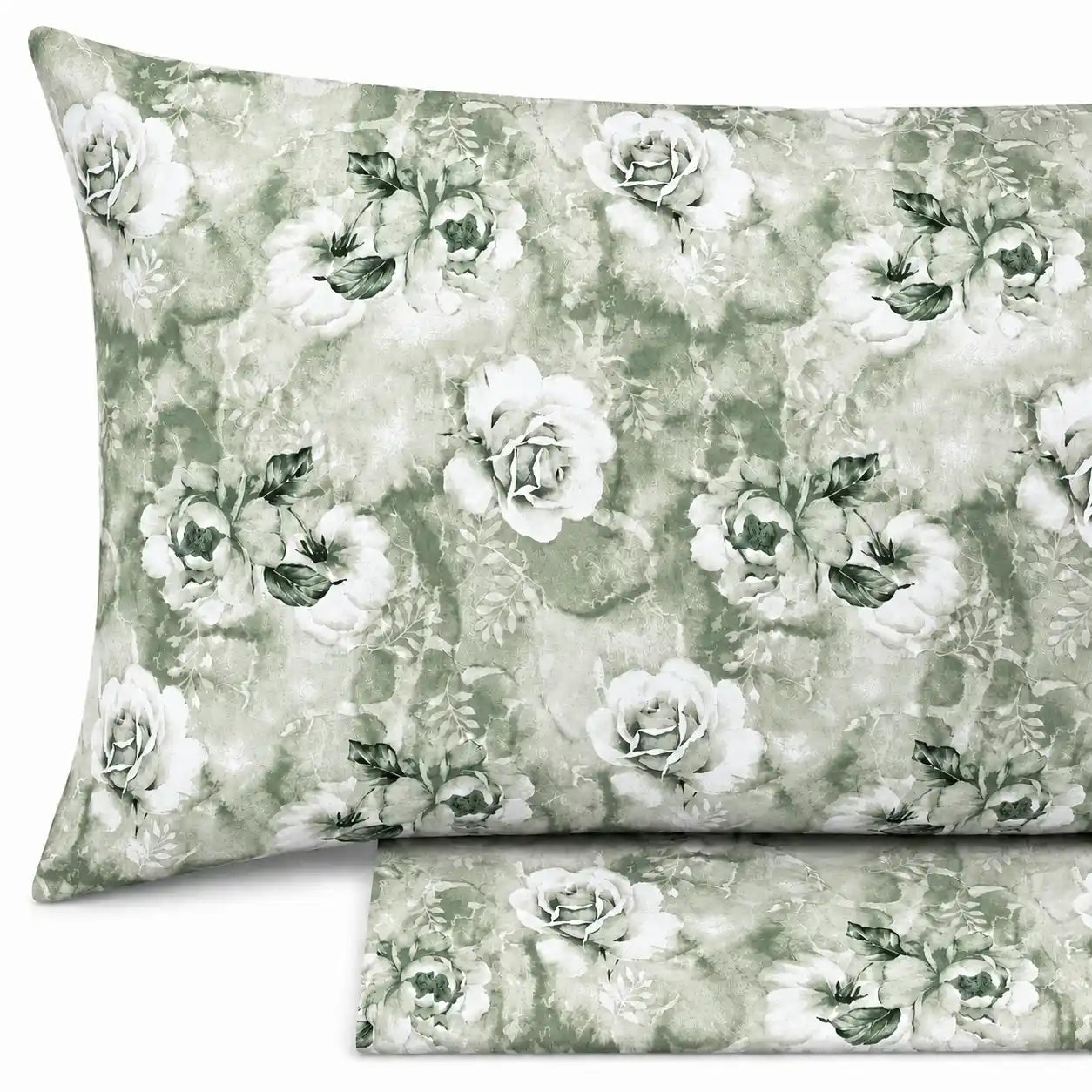 Completo lenzuola in Puro Cotone Matrimoniale - M179 (Verde)
