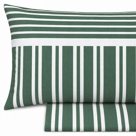 Completo lenzuola in Puro Cotone Singolo - M173 (Verde)