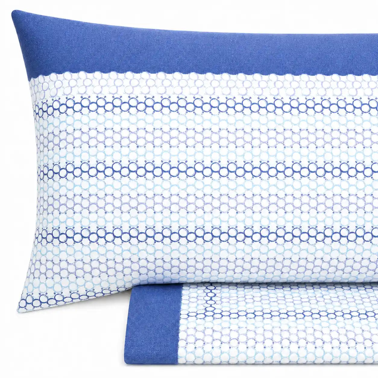 Completo lenzuola in Puro Cotone Matrimoniale - M171 (Blu)