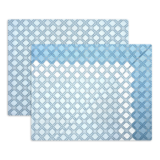 Completo lenzuola in Puro Cotone dimensioni varie - M172 (Celeste)