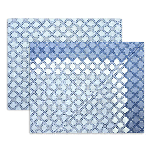 Completo lenzuola in Puro Cotone dimensioni varie - M172 (Azzurro)