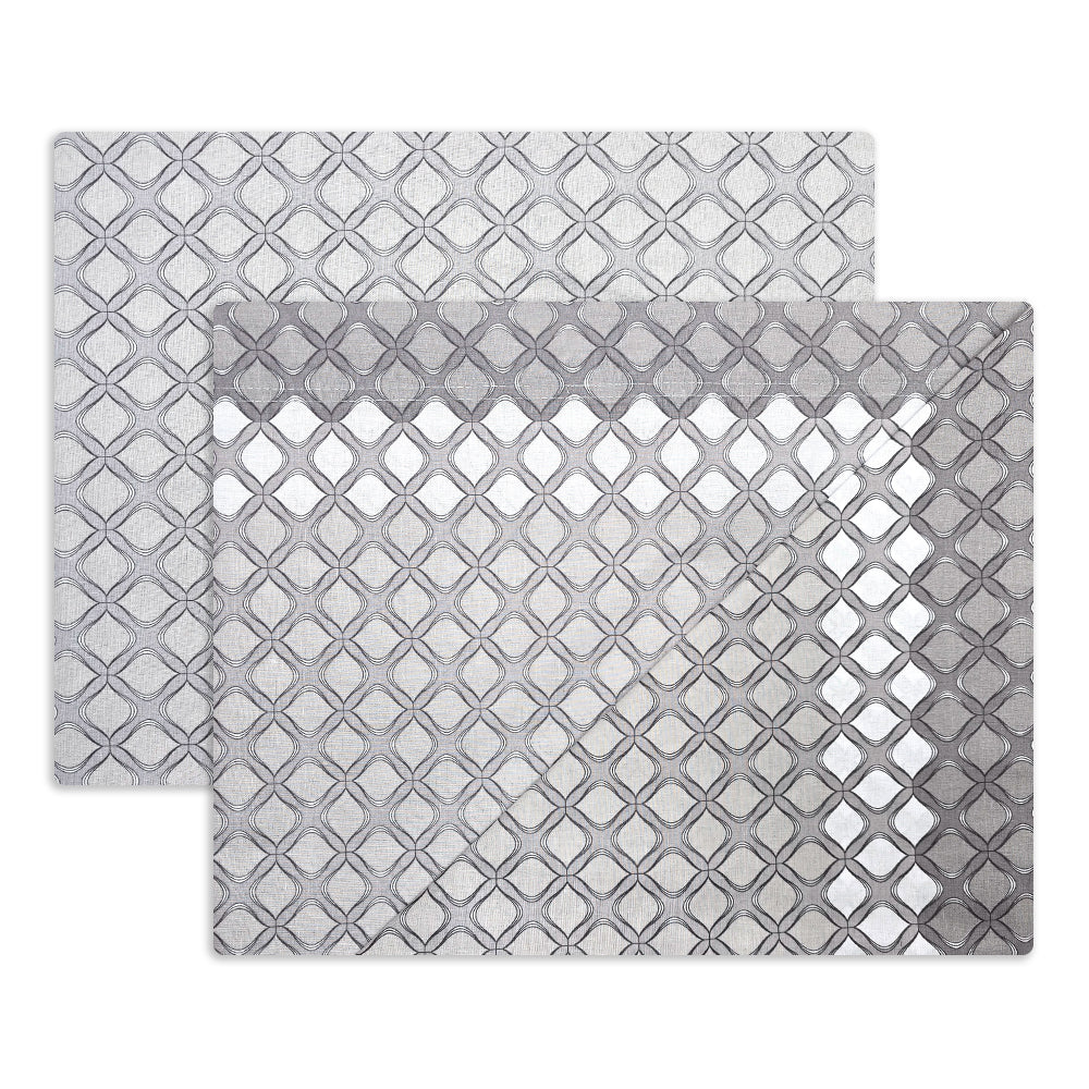 Completo lenzuola in Puro Cotone dimensioni varie - M172 (Grigio)