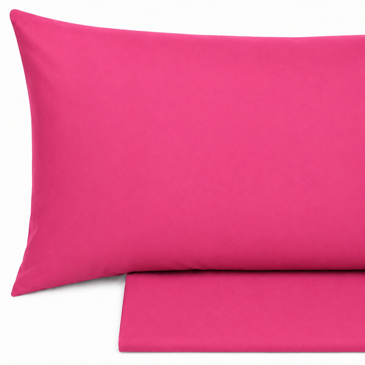 Completo lenzuola Tinta Unita in Puro Cotone dimensioni varie - Fucsia
