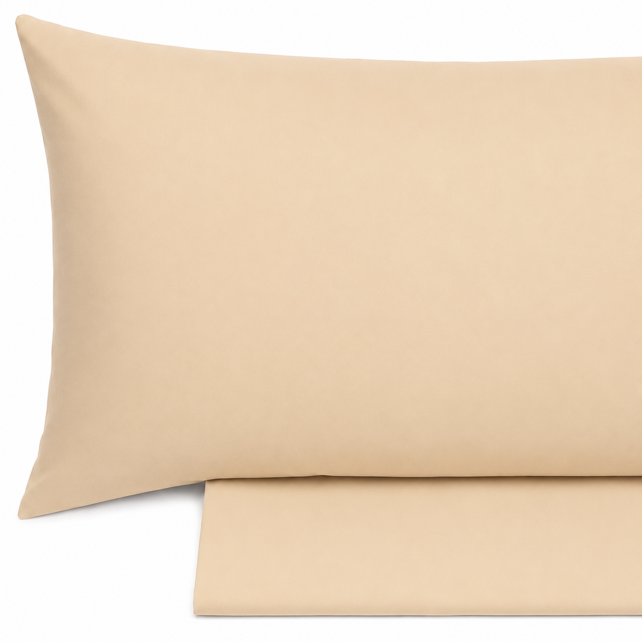 Completo lenzuola Tinta Unita in Puro Cotone dimensioni varie - Beige