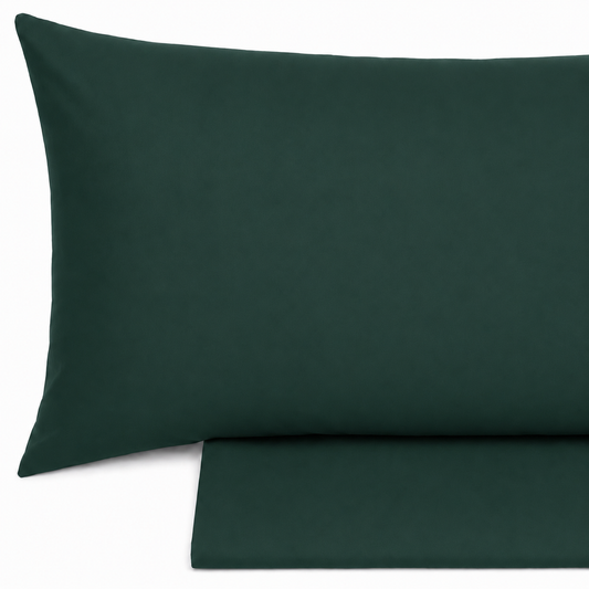 Completo lenzuola Tinta Unita in Puro Cotone dimensioni varie - Verde Pino