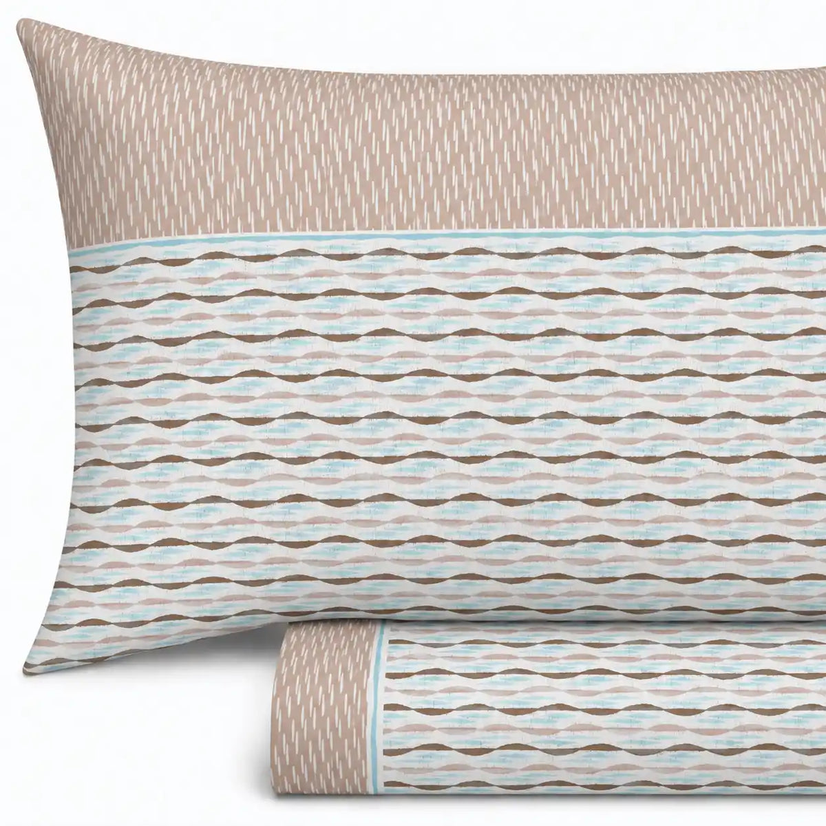 Completo Lenzuola in Flanella, Matrimoniale - F151 (Beige)