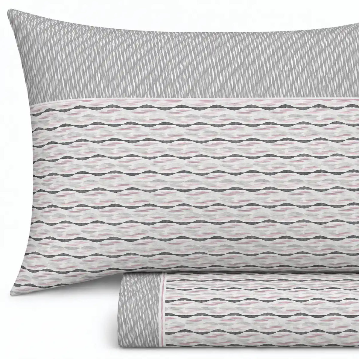 Completo Lenzuola in Flanella, Matrimoniale - F151 (Grigio)