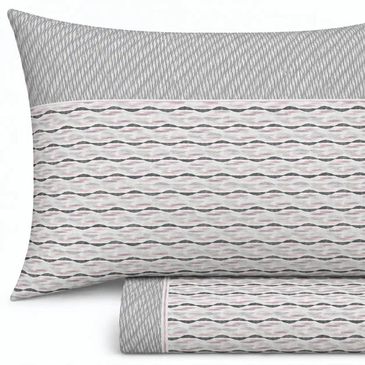 Completo Lenzuola in Flanella, Matrimoniale - F151 (Grigio)
