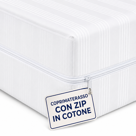 Coprimaterasso con Cerniera in Cotone, Fodera Materasso a Sacco con Zip, Protezione Integrale Anti-Acaro