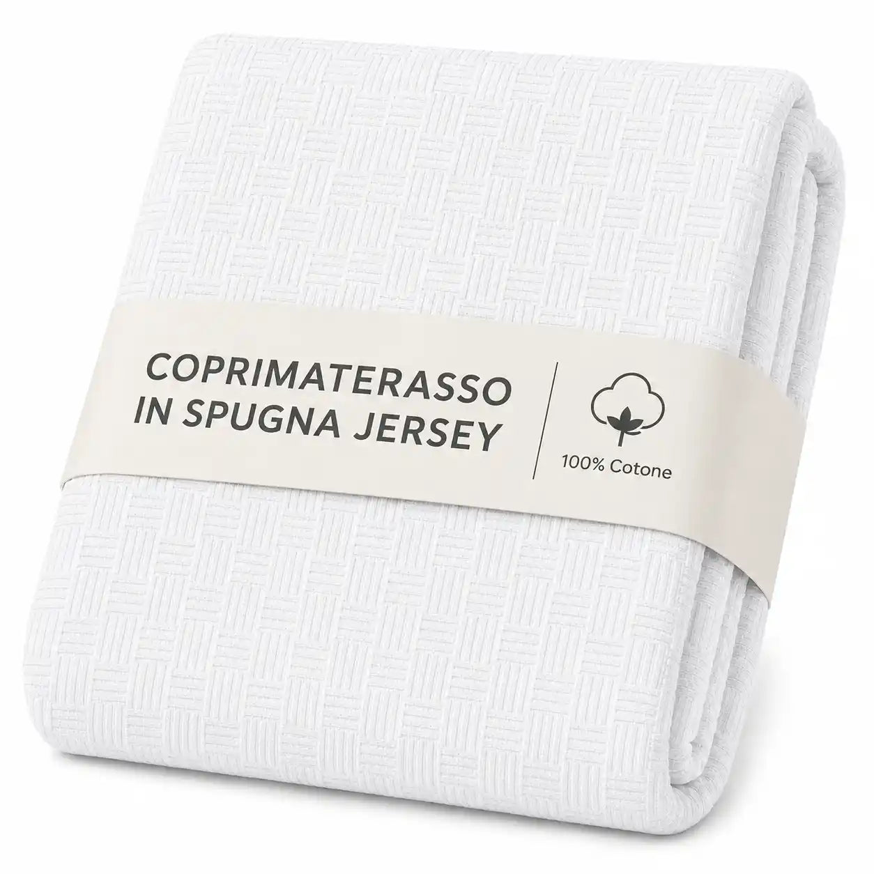 Coprimaterasso in Spugna Jersey con Angoli Elasticizzati, 100% Cotone