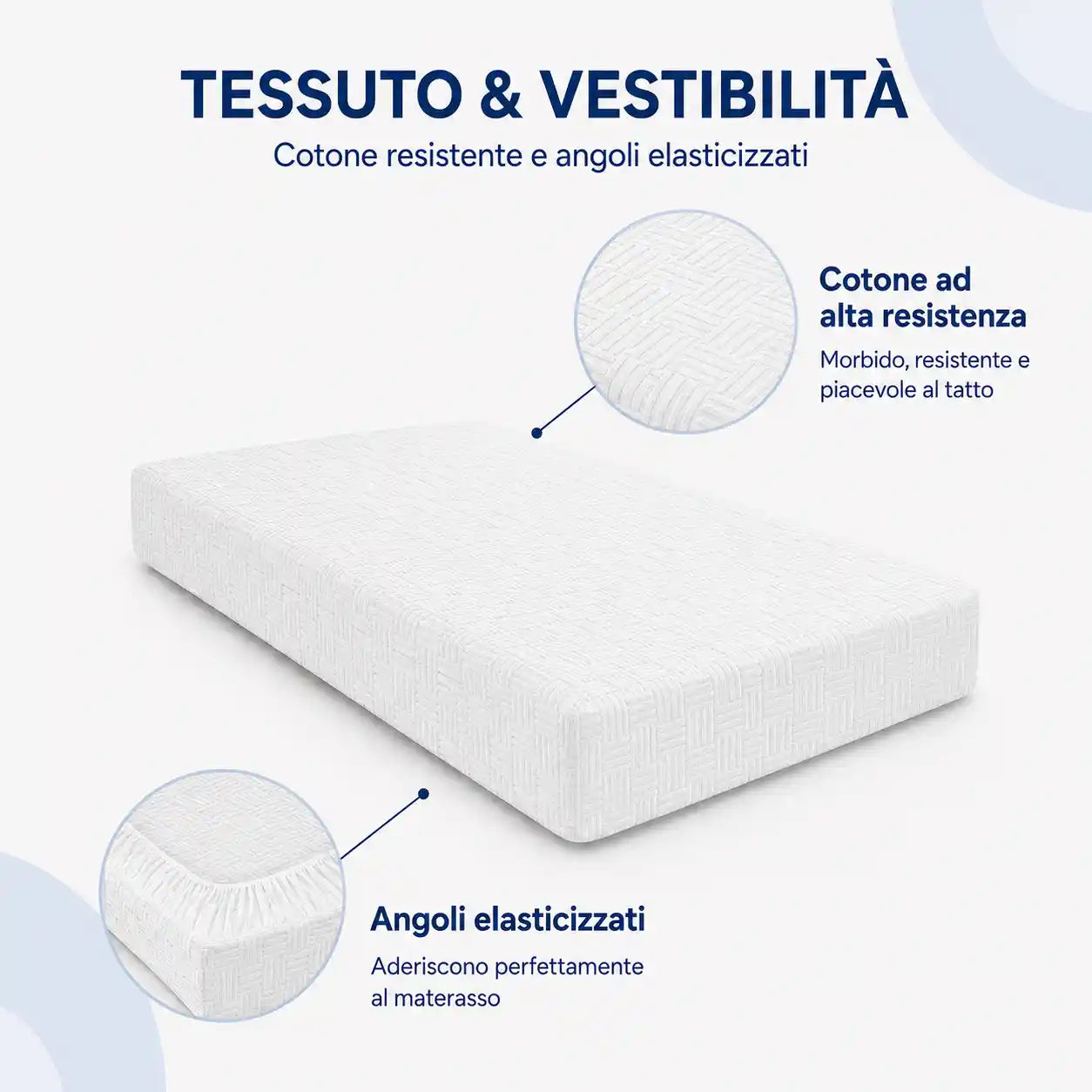 Coprimaterasso in Spugna Jersey con Angoli Elasticizzati, 100% Cotone
