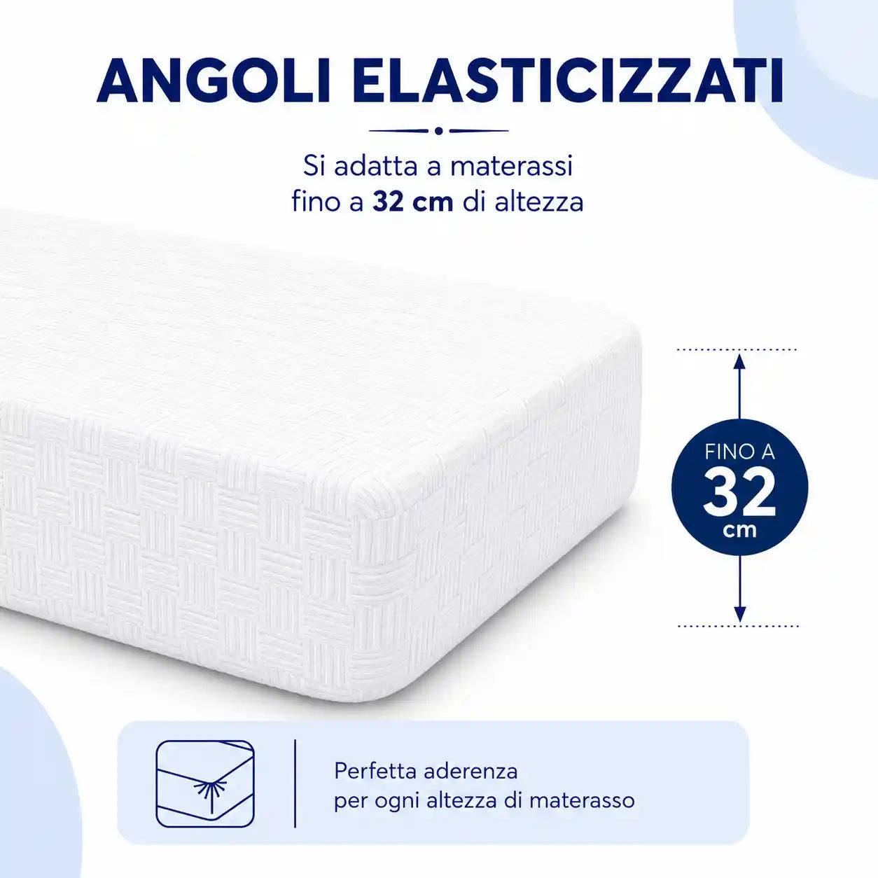 Coprimaterasso in Spugna Jersey con Angoli Elasticizzati, 100% Cotone