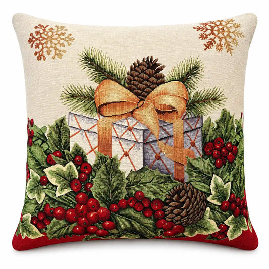 Cuscino arredo natalizia in tessuto Gobelin - Regalo