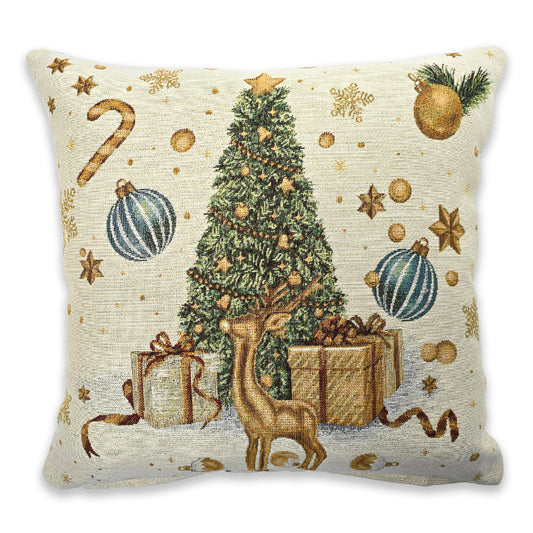 Cuscino arredo natalizia in tessuto Gobelin - Albero