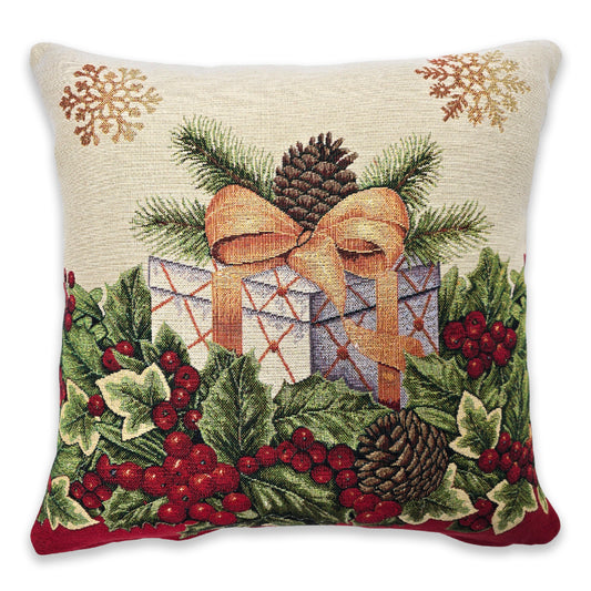Cuscino arredo natalizia in tessuto Gobelin - Regalo