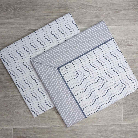 Completo Lenzuola in Puro Cotone Matrimoniale M138 (Grigio)