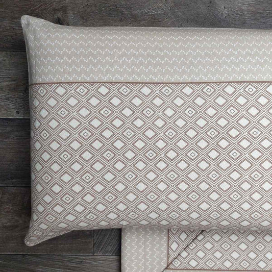 Completo Lenzuola in Flanella Matrimoniale - F103 (Beige)