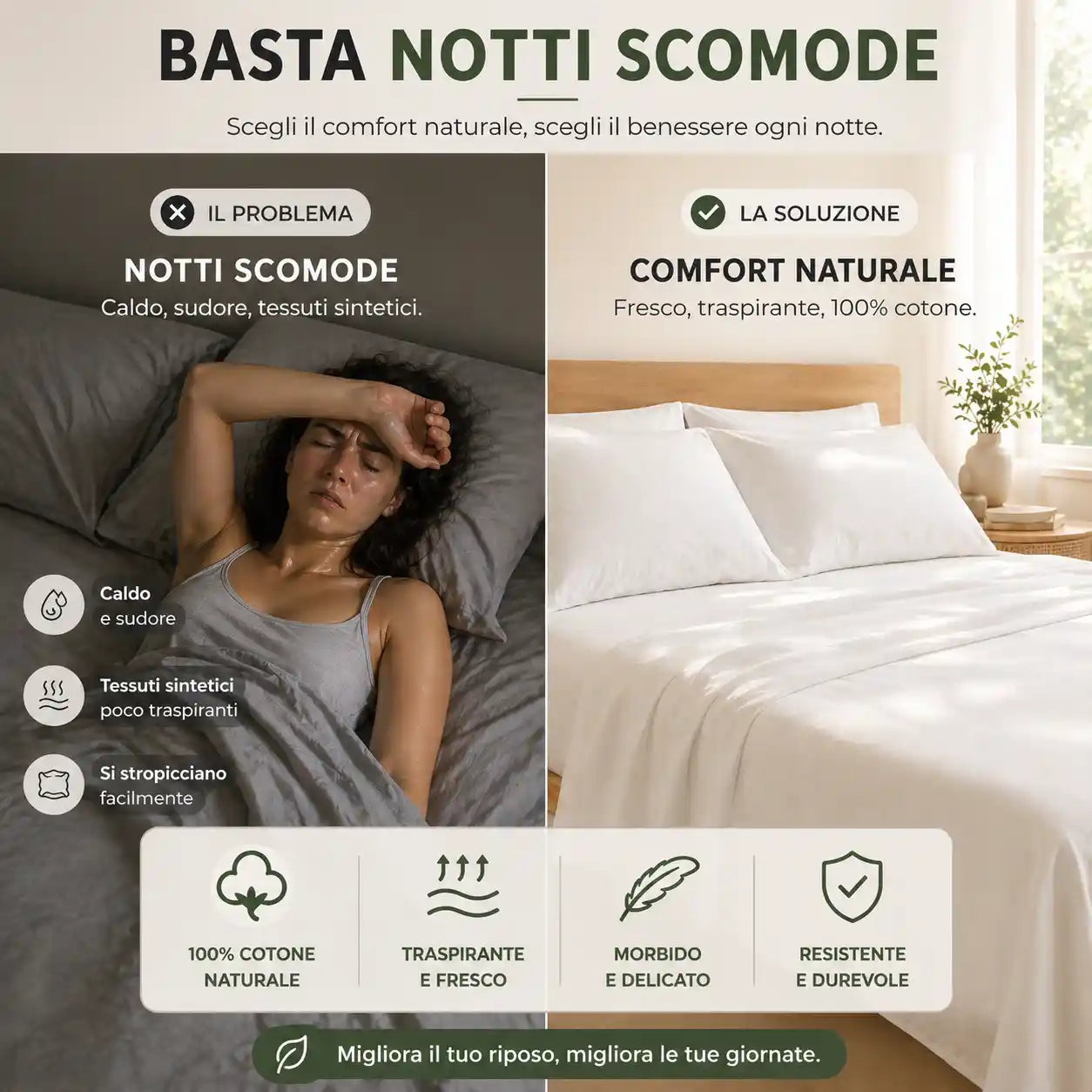 Completo lenzuola in Puro Cotone Singolo  - M173 (Ottanio)