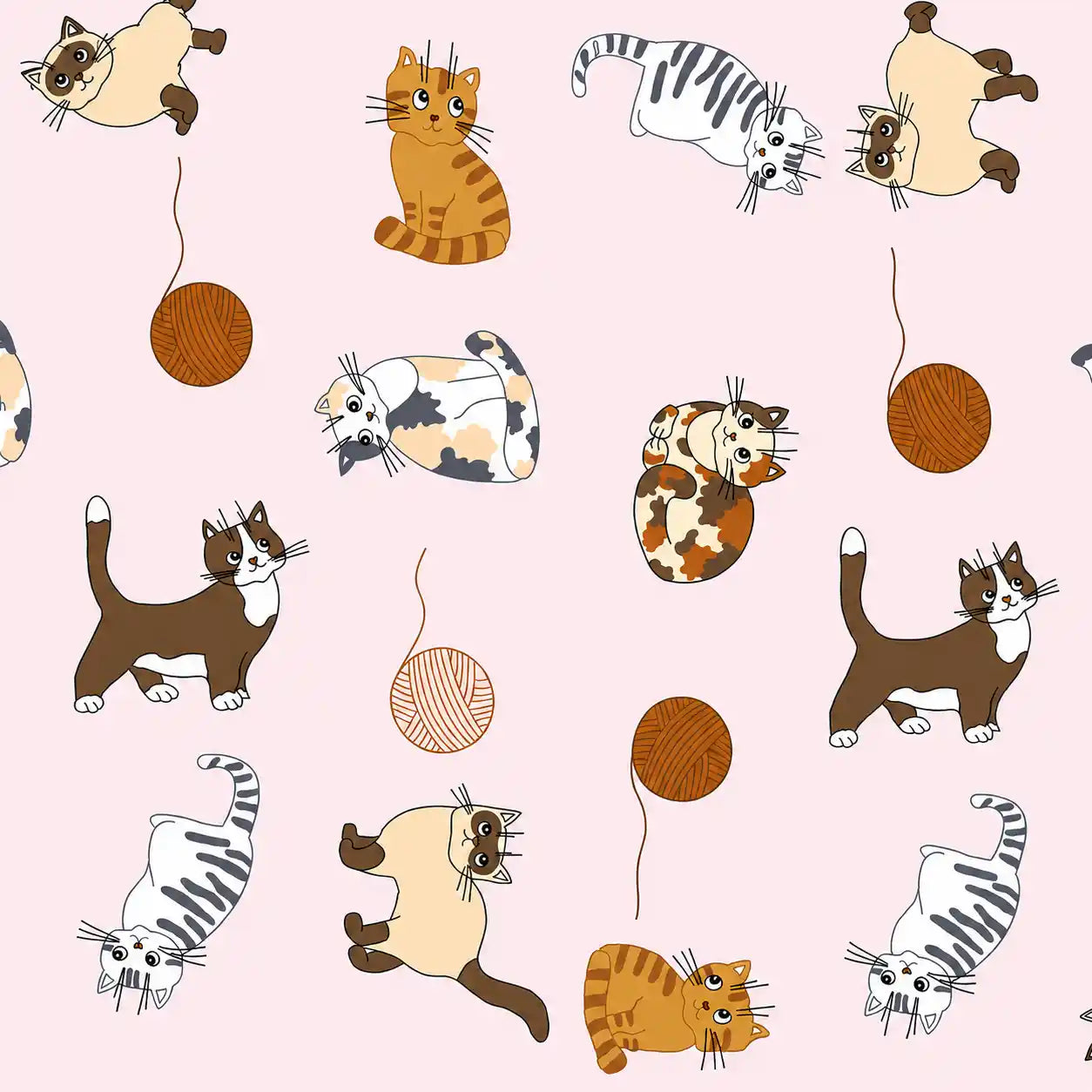 Completo lenzuola per Bambini in Puro Cotone, Singolo - Gattini