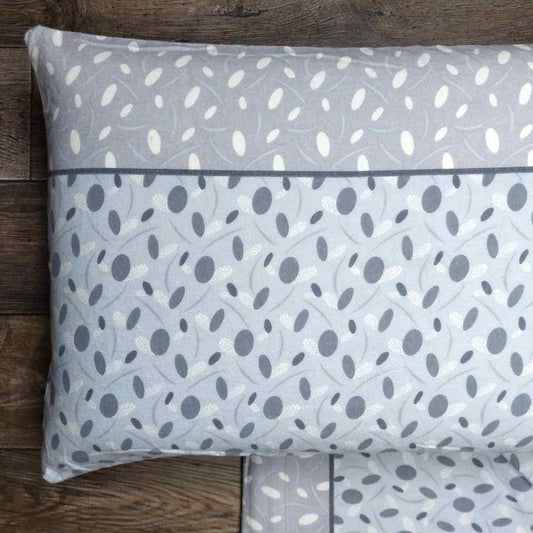 Completo Lenzuola in Flanella Una Piazza e Mezza - F123 (Grigio)