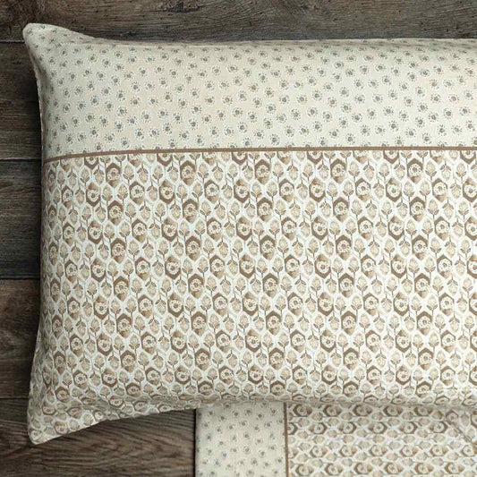Completo Lenzuola in Flanella Matrimoniale - F124 (Beige)