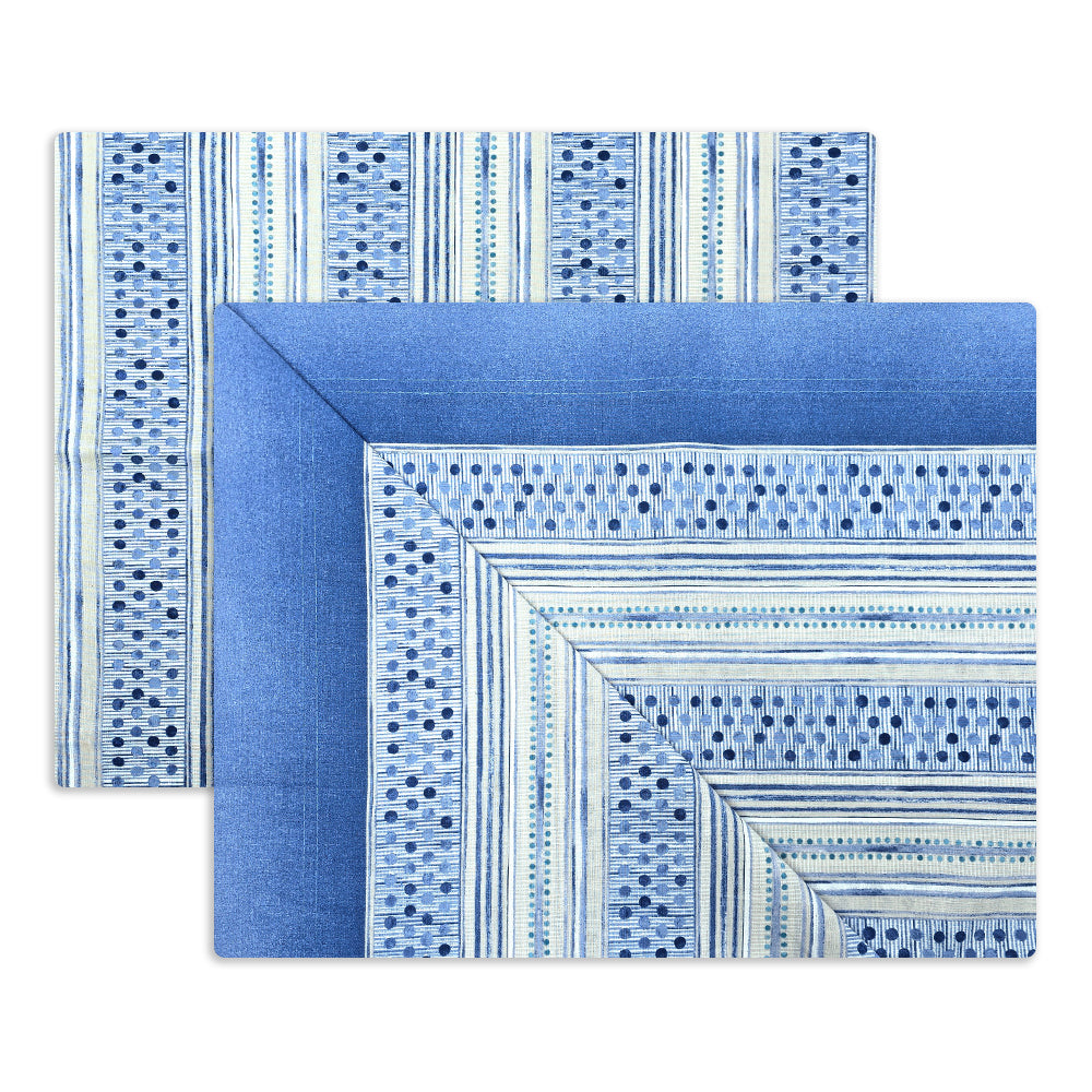 Completo lenzuola in Puro Cotone Singolo - M173 (Azzurro)