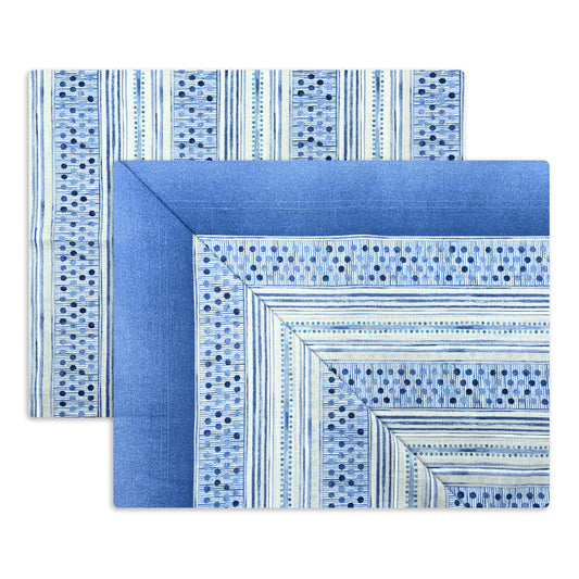 Completo lenzuola in Puro Cotone Singolo - M173 (Azzurro)
