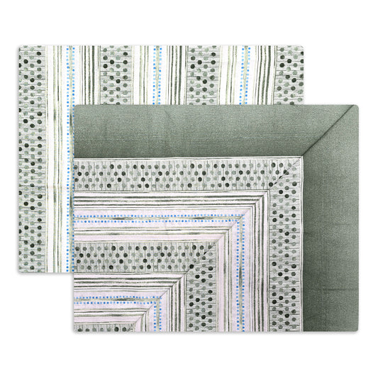 Completo lenzuola in Puro Cotone Singolo - M173 (Verde)